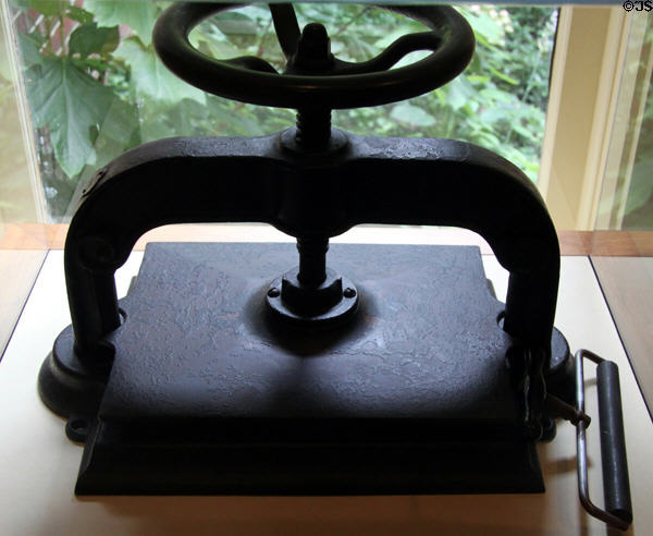 Letterpress used by Wrights to replicate letters at Wright Brothers Aviation Center. Dayton, OH.