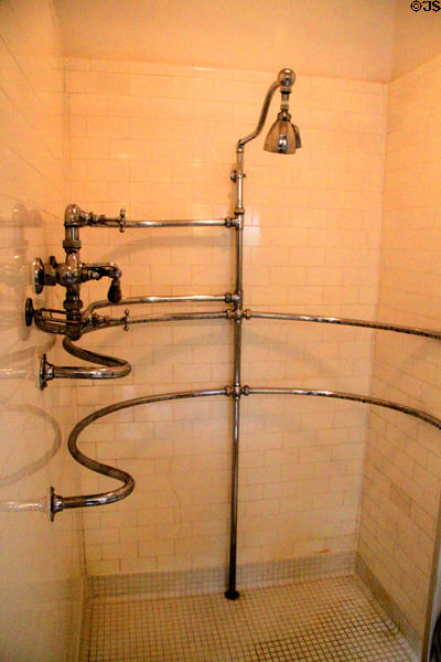 Orville Wright's bathroom shower at Hawthorn Hill. Dayton, OH.