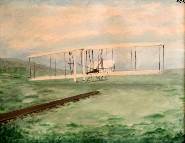 Painting of Wright flyer at Hawthorn Hill. Dayton, OH.