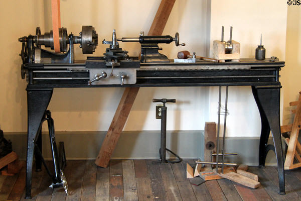 Lathe at Wright Cycle shop. Dayton, OH.