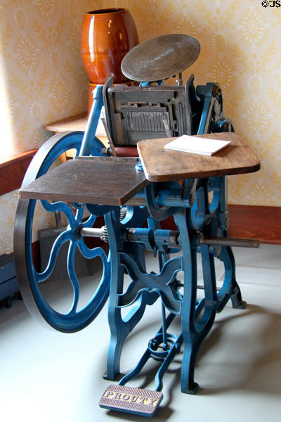 Job printing press at Wright Cycle shop. Dayton, OH.
