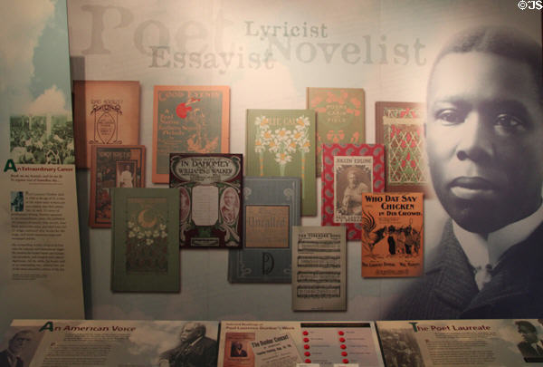 Black poet Paul Laurence Dunbar display at Dayton Aviation Heritage National Historical Park. Dayton, OH.