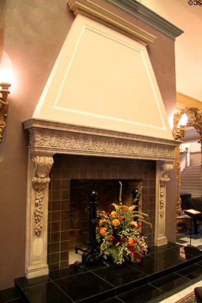 Lobby fireplace of Fort Piqua Plaza. Piqua, OH.