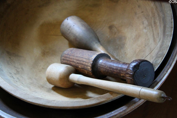 Bowl & pestles in Kitchen of Whitney home at Historic Kirtland Village. Kirtland, OH.