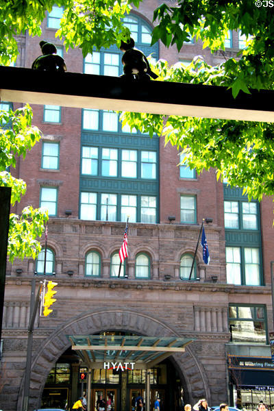 The Arcade (now Hyatt Regency) (1890) (420 Superior Ave.). Cleveland, OH. Style: Richardsonian Romanesque. Architect: Geo. H. Smith & John Eisenmann. On National Register.