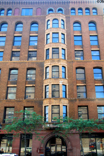 Bay window & brick facade details of Burnham's Western Reserve Building (1892). Cleveland, OH.