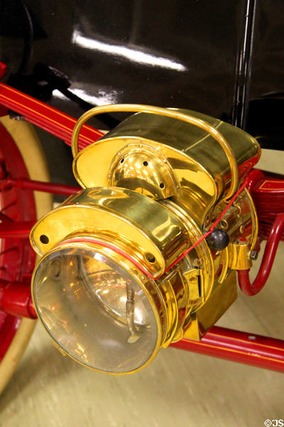 Headlamp of Packard Model C Runabout (1901) from Warren, OH at Crawford Auto Aviation Museum of Cleveland History Center. Cleveland, OH.