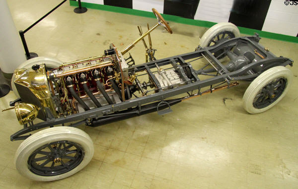 Chassis of Austro-Daimler Prince Henry (1913) imported from Austria for completion with American body at Crawford Auto Aviation Museum of Cleveland History Center. Cleveland, OH.