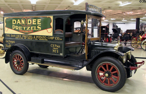 White Delivery Van (Dan-Dee Potato Chips) (1920) from Cleveland, OH at Crawford Auto Aviation Museum of Cleveland History Center. Cleveland, OH.