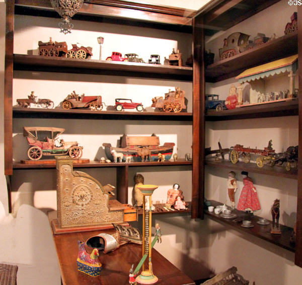 Toy store shelves at Cleveland History Center. Cleveland, OH.