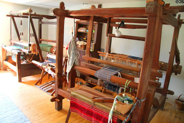 Looms in Jonathan Hale House at Hale Farm. Cleveland, OH.