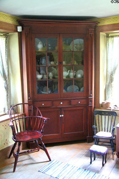 Corner cabinet & chairs in Herrick House at Hale Farm. Cleveland, OH.