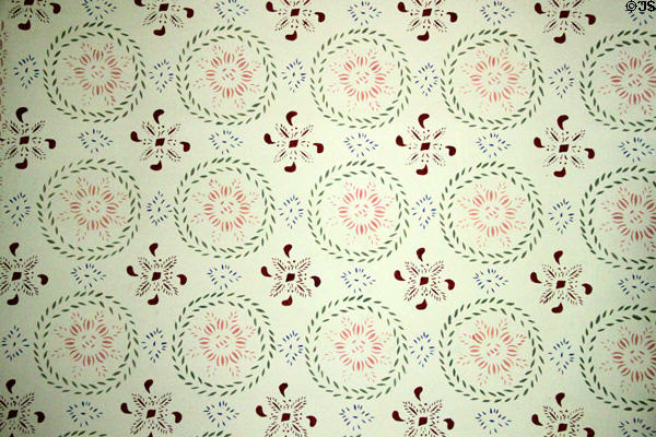Stencil pattern in Herrick House at Hale Farm. Cleveland, OH.