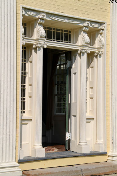 Front door of Jonathan Goldsmith House at Hale Farm. Cleveland, OH.
