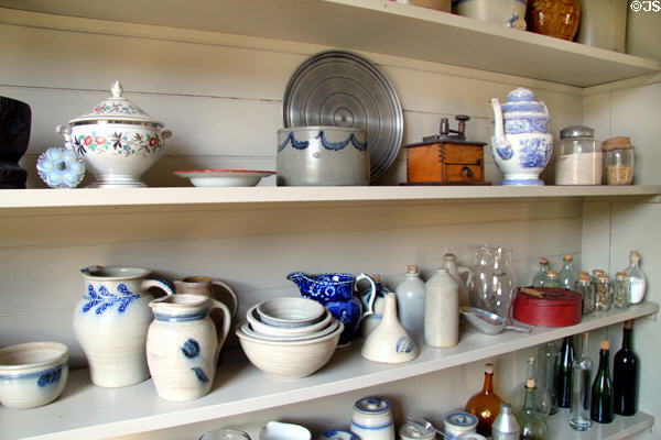 Pottery in Jonathan Goldsmith House at Hale Farm. Cleveland, OH.