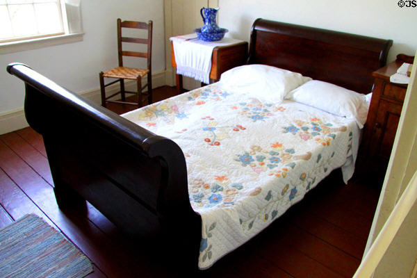 Sleigh bed in bedroom of Jonathan Goldsmith House at Hale Farm. Cleveland, OH.