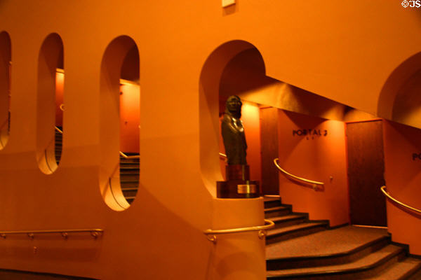 Entrance stairway in Bartlesville Community Center. Bartlesville, OK.