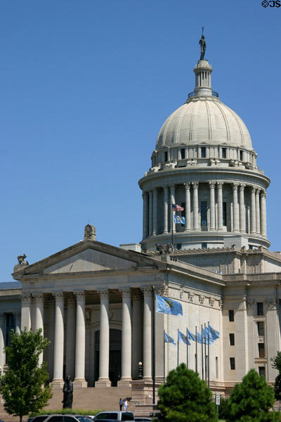 Oklahoma State Capitol (1914-17) was completed when dome was added in 2002. Oklahoma City, OK. Architect: Solomon Andrew Layton & S. Wemyss Smith.
