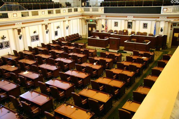 House chamber in Oklahoma State Capitol. Oklahoma City, OK.