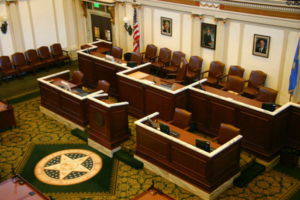 Dias of House chamber in Oklahoma State Capitol. Oklahoma City, OK.