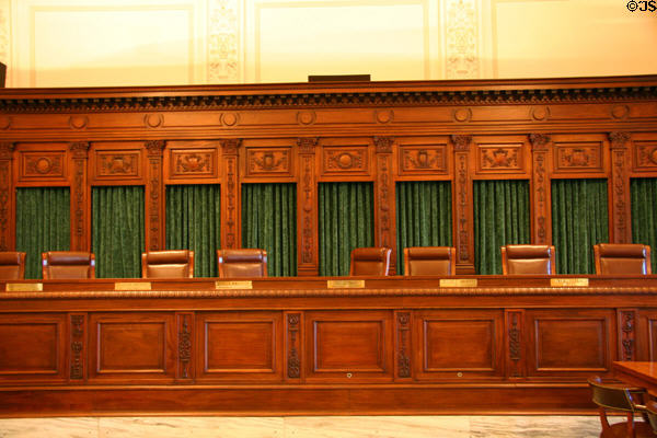 Supreme Court bench in Oklahoma State Capitol. Oklahoma City, OK.
