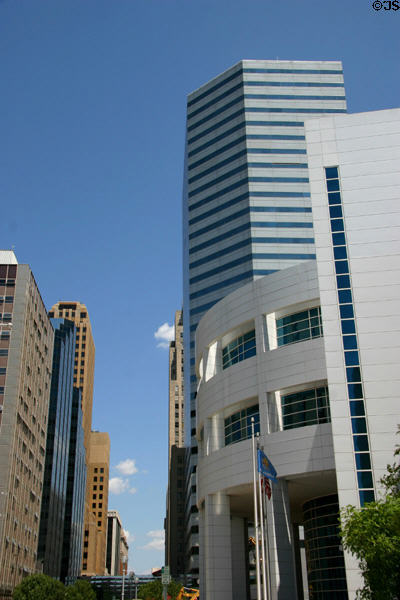 Oklahoma Tower & Ronald J. Norick Downtown Library. Oklahoma City, OK.