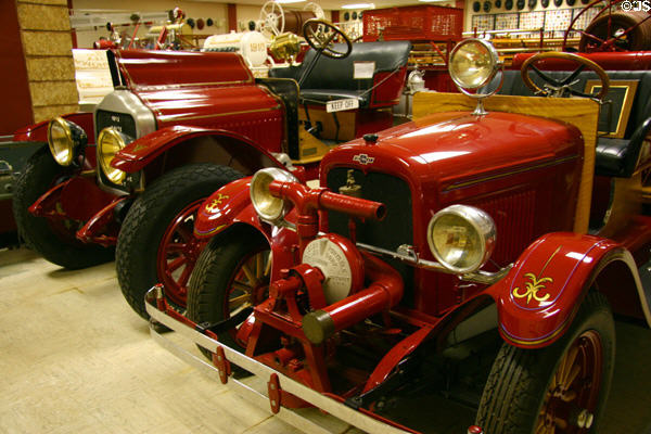 Chemical & hose trucks by White (1913) & Chevrolet (1928) at Oklahoma State Firefighters Museum. Oklahoma City, OK.