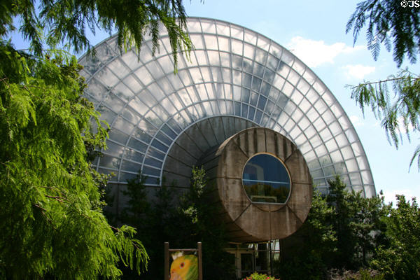 Round greenhouse of Myriad Botanical Gardens. Oklahoma City, OK.