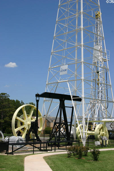 Antique oil derrick on display at Oklahoma History Center. Oklahoma City, OK.