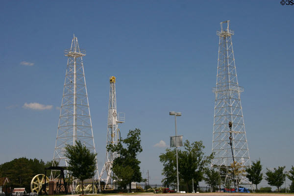 Antique oil well derricks & equipment at Oklahoma History Center. Oklahoma City, OK.