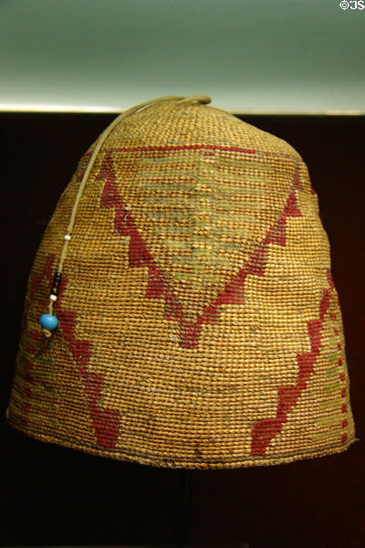 Nez Perce woman's basket hat (1878) at Oklahoma History Center. Oklahoma City, OK.