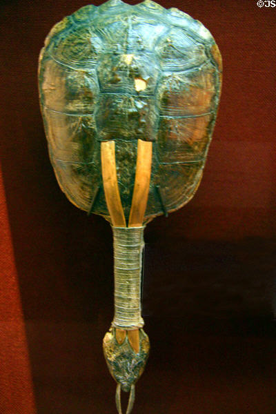 Seneca snapping turtle rattle (pre 1900) at Oklahoma History Center. Oklahoma City, OK.