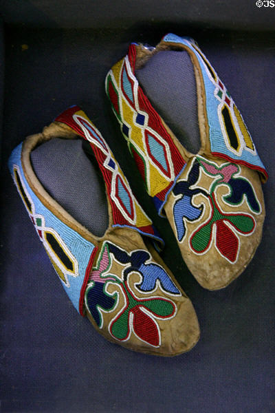 Kiowa beaded Moccasins (c1880) at Oklahoma History Center. Oklahoma City, OK.