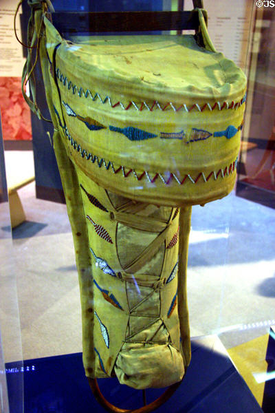 Apache beaded cradle board (c1900) at Oklahoma History Center. Oklahoma City, OK.