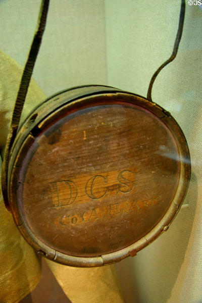 Confederate wooden canteen (c1862-5) at Oklahoma History Center. Oklahoma City, OK.