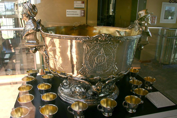 Silver service for battleship USS Oklahoma (c1913-40) at Oklahoma History Center. Oklahoma City, OK.
