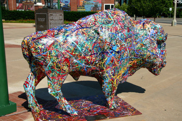 Pollock's Patterns of the Buffalo Herd by Irving Middle School, Norman, Art Class at Spirit of the Buffalo OK Centennial street art project. Oklahoma City, OK.