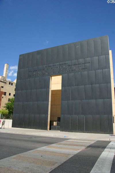 Gate which frame story of bombing victims at Oklahoma City National Memorial. Oklahoma City, OK.