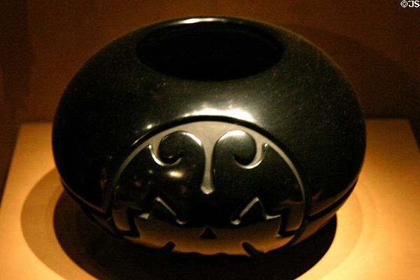 Bowl (1989) by San Ildefonso artist Nathan Youngblood at National Cowboy Museum. Oklahoma City, OK.