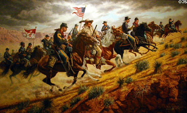 Painting of Mackenzies 4th Regiment at Palo Duro by Joe Grandee at National Cowboy Museum. Oklahoma City, OK.