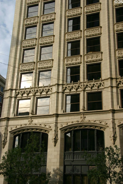 Decorative gothic details of Mid-Continent Tower. Tulsa, OK.