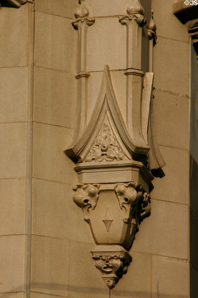 Terra cotta gothic details of Mid-Continent Tower. Tulsa, OK.