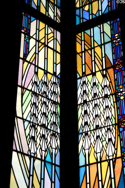 Stained glass windows of Boston Avenue Methodist Church. Tulsa, OK.