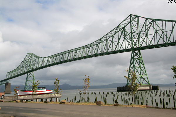 Ship channel span of Astoria-Megler Bridge. Astoria, OR.