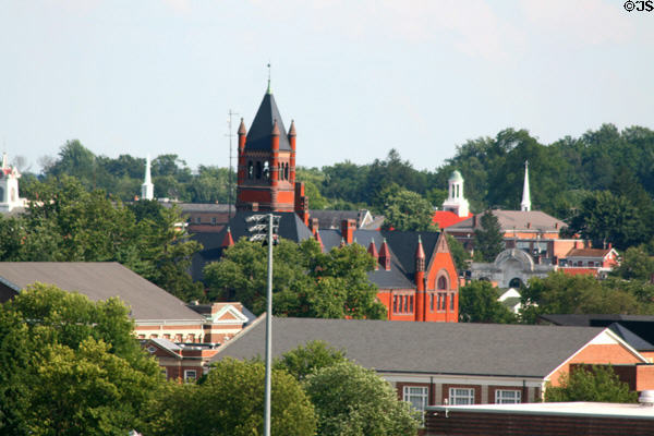 Gettysburg College seen from Oak Ridge at Gettysburg National Military Park. Gettysburg, PA.