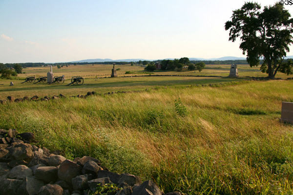 Union lines near High Water Mark ground of Union lines at Gettysburg National Military Park. Gettysburg, PA.