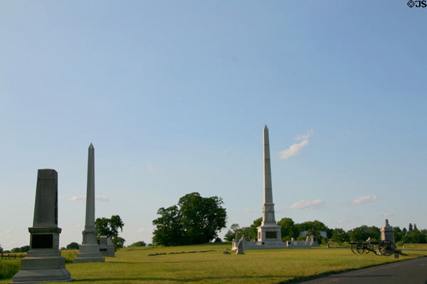 Union monuments at Gettysburg National Military Park. Gettysburg, PA.