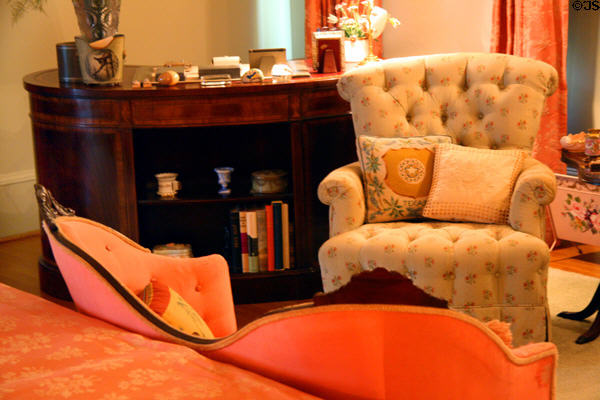 Chairs in master bedroom of Eisenhower National Historic Site. Gettysburg, PA.