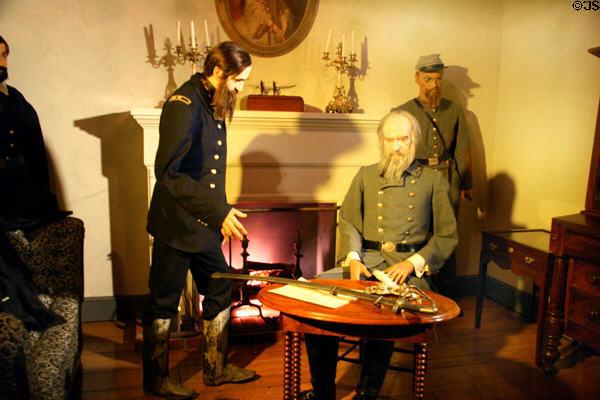 Display of Lee & Grant at Appomattox at American Civil War Museum. Gettysburg, PA.