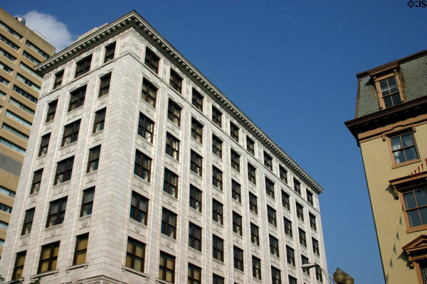 Upper floors of Kunkel Building, faced with white glazed terra cotta. Harrisburg, PA.